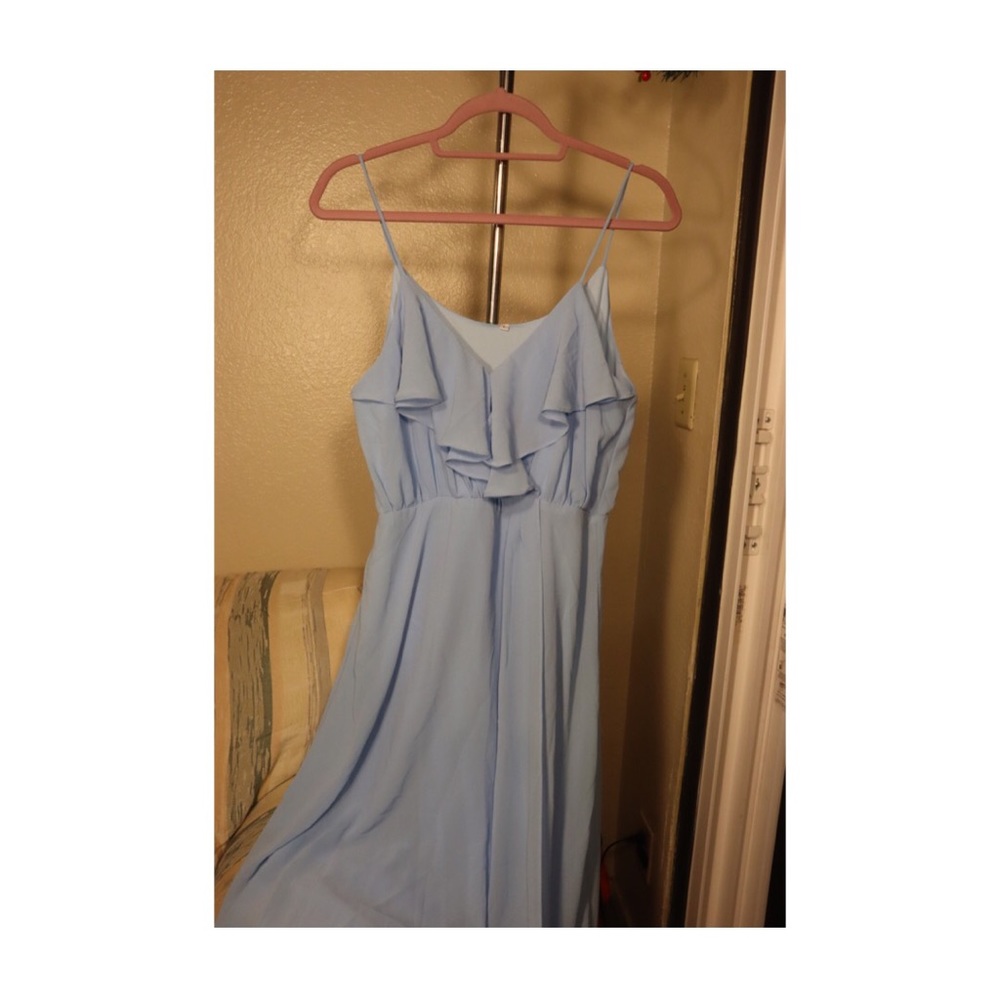 Blue sleeveless maxi dress